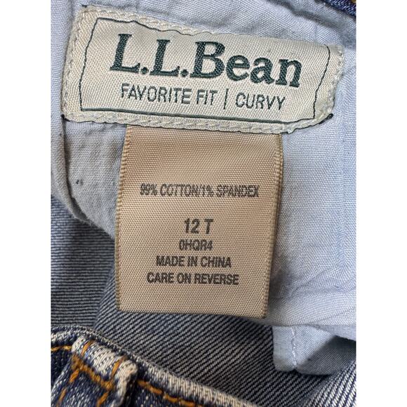 LL Bean Favorite Fit/Curvy Women’s Jeans Sz 12T Medium Wash 33X34 - Picture 3 of 6